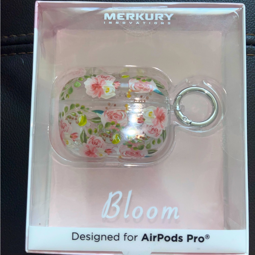 Merkury Pink Floral Clear Plastic Case NIB NWT